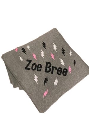 Gray sweatshirt with Zoe Bree lightning bolts
