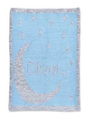 Metallic Moon & Stars Name Blanket