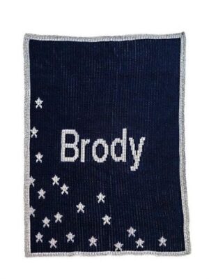 Metallic Sprinkled Stars Name Blanket