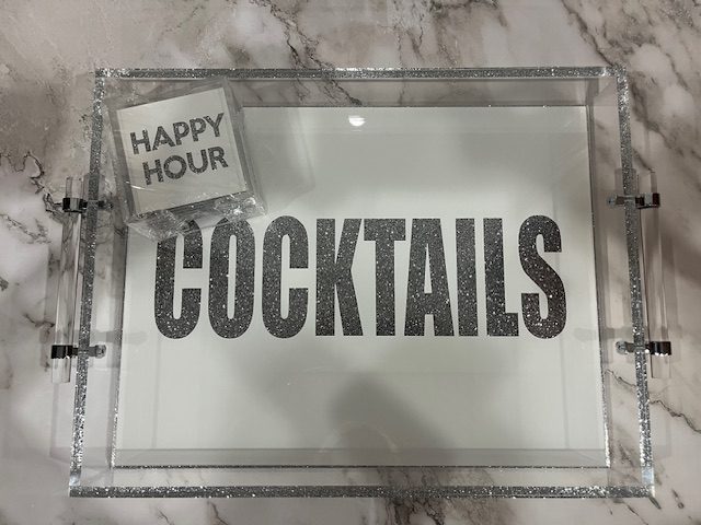Large Acrylic Cocktail Serving Tray
