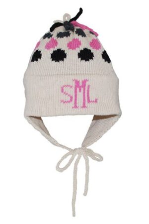 Hand-Knitted Polka Dot Earflap Hat (Baby & Kids)