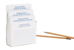 Stacked to-do cards and two pencils