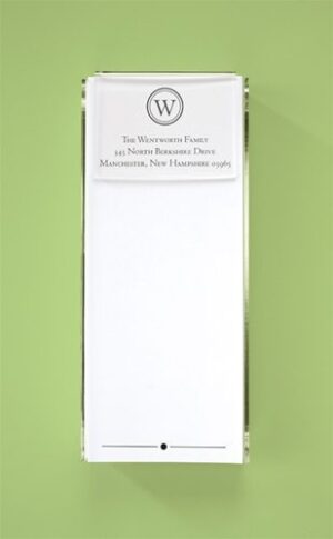 Slender Initial Memo Pad with Address (250 Sheets, Acrylic Holder)