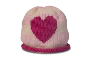 Hand-Knitted Heart Beanie (Baby & Kids)