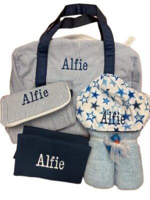 Personalized baby gift set embroidered Alfie