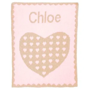Metallic Heart Stroller Blanket