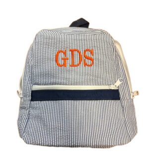 Striped backpack with orange GDS monogram