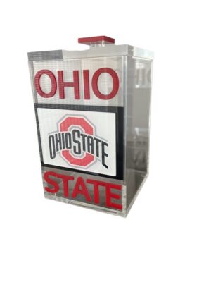 Ohio State clear acrylic donation box