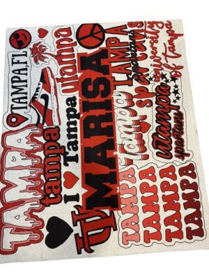 Red and black Tampa sticker sheet