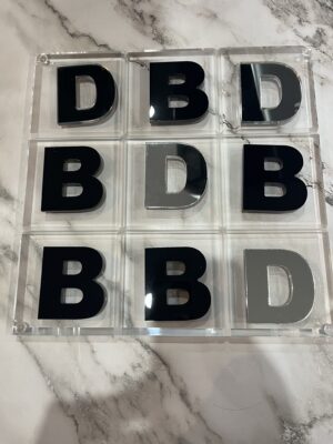 Acrylic Initial Tic Tac Toe