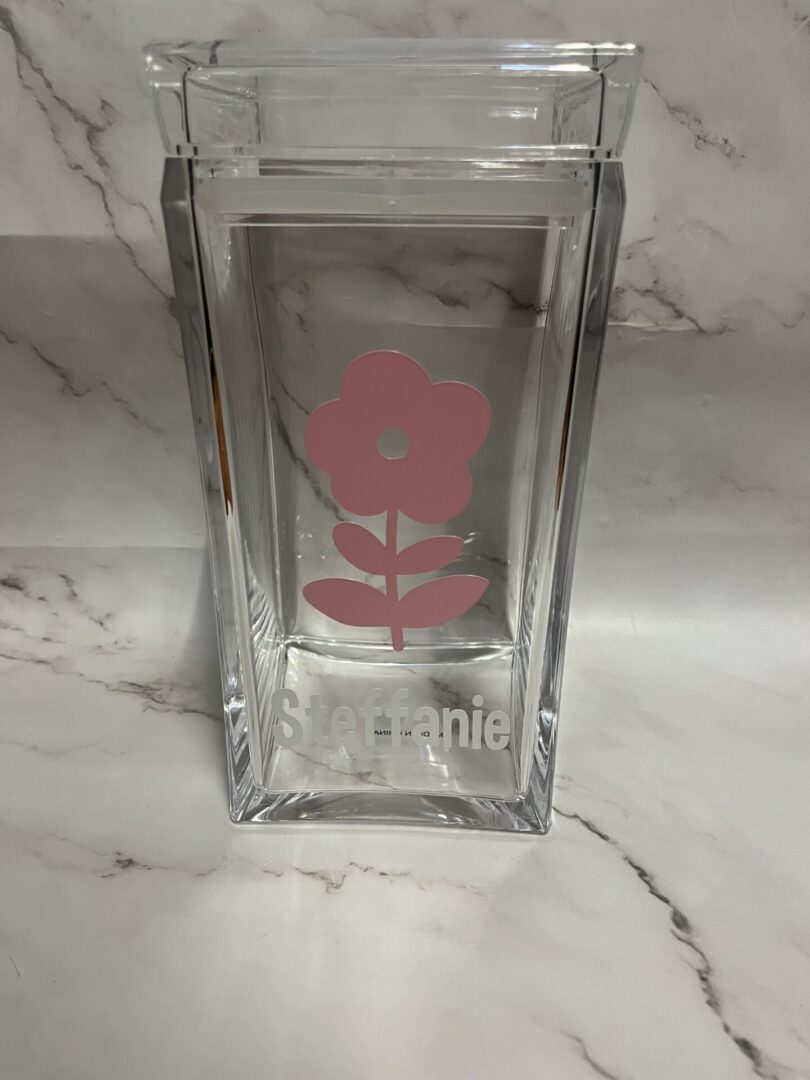 Floral Acrylic Canister – Large