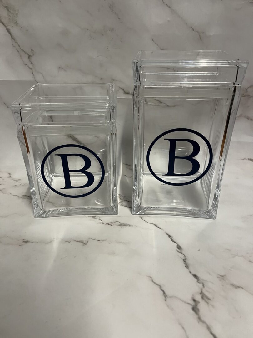 Monogram Acrylic Canister Set – Medium & Large