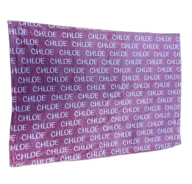 Purple scarf with repeated CHLOE logo