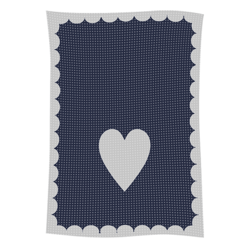Navy rectangle with white heart and scalloped border