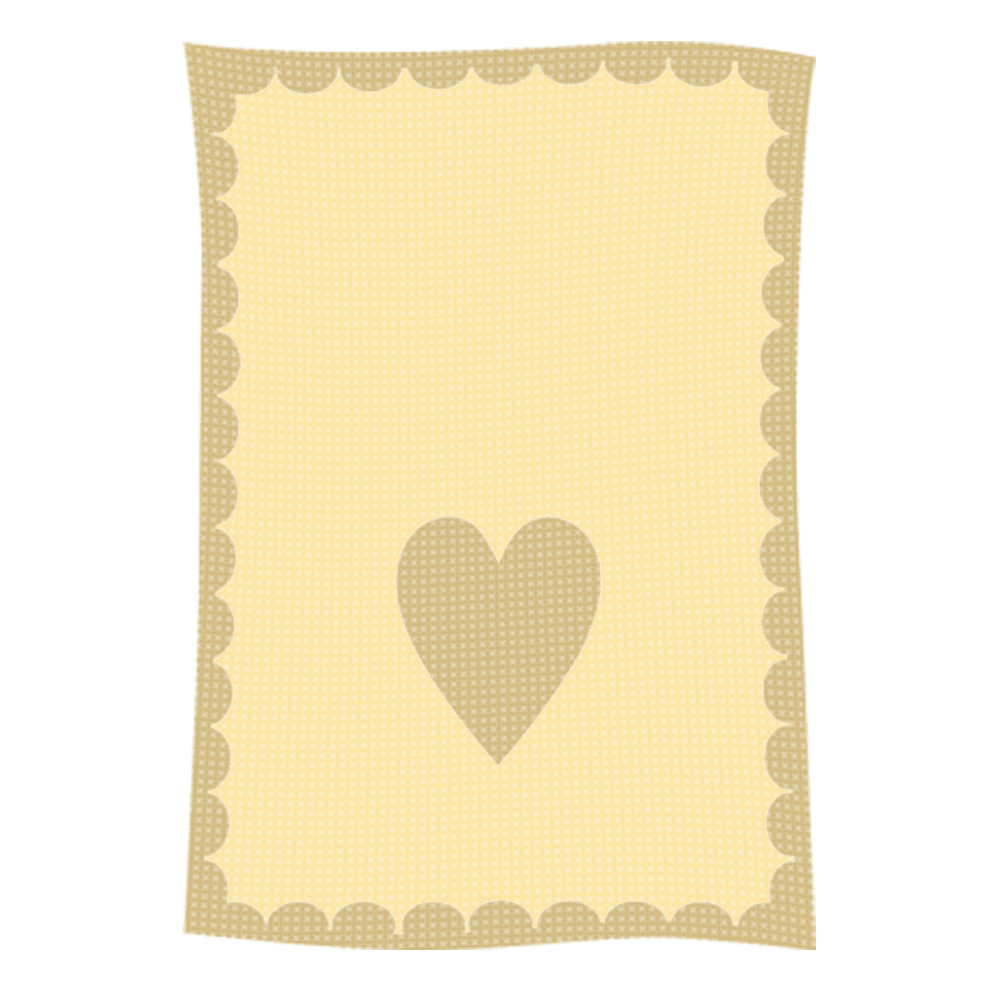 Beige scalloped card with centered heart