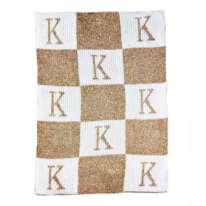 Metallic Initial & Blocks Blanket