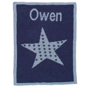 Metallic Star on Star Name Blanket